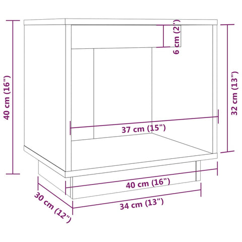 vidaXL Nachttische 2 Stk. Schwarz 40x30x40 cm Massivholz Kiefer