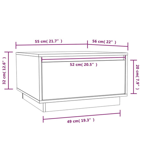 vidaXL Couchtisch Schwarz 55x56x32 cm Massivholz Kiefer