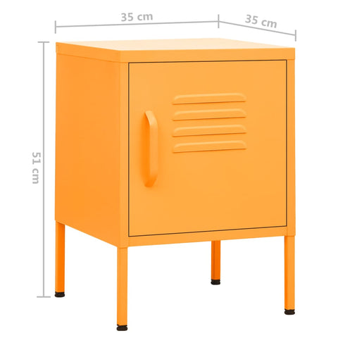 vidaXL Nachttische 2 Stk. Senfgelb 35x35x51 cm Stahl