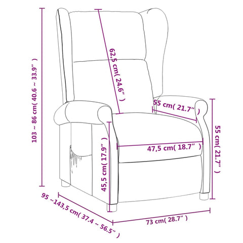 vidaXL Relaxsessel Taupe Stoff