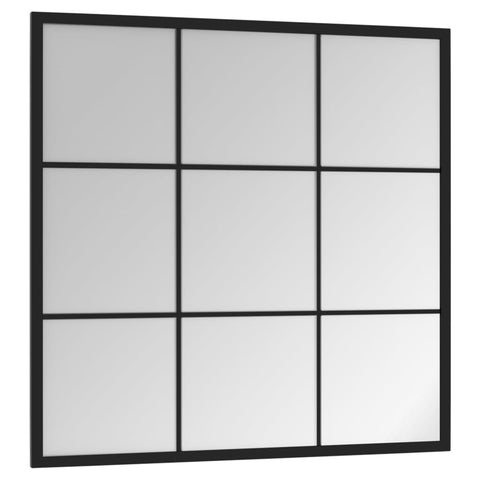 vidaXL Wandspiegel Schwarz 60x60 cm Metall