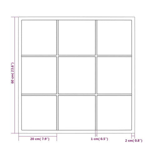 vidaXL Wandspiegel Schwarz 60x60 cm Metall