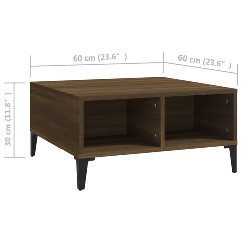 vidaXL Couchtisch Braun Eichen-Optik 60x60x30 cm Holzwerkstoff