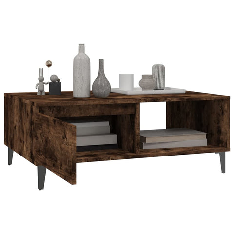 vidaXL Couchtisch Räuchereiche 90x60x35 cm Holzwerkstoff