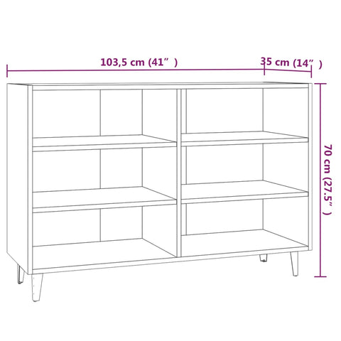 vidaXL Sideboard Räuchereiche 103,5x35x70 cm Holzwerkstoff