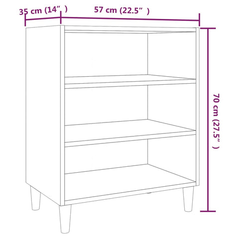 vidaXL Sideboard Räuchereiche 57x35x70 cm Holzwerkstoff