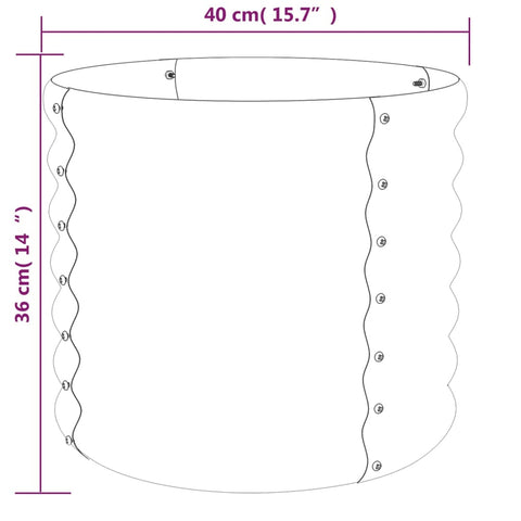 Pflanzkübel Pulverbeschichteter Stahl 40x40x36 cm Braun