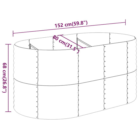 Hochbeet Pulverbeschichteter Stahl 152x80x68 cm Anthrazit