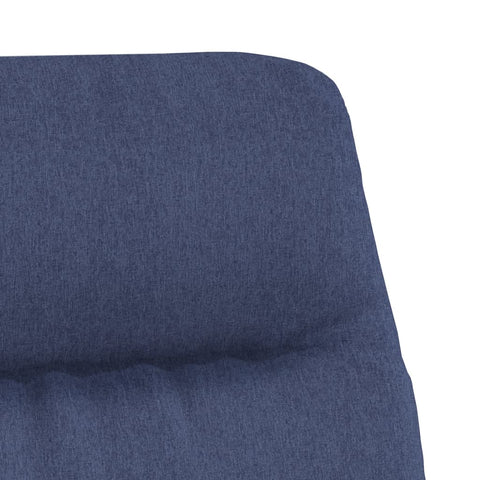 Relaxsessel mit Hocker Blau Stoff und Kunstleder