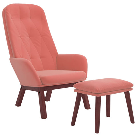 Relaxsessel mit Hocker Rosa Samt