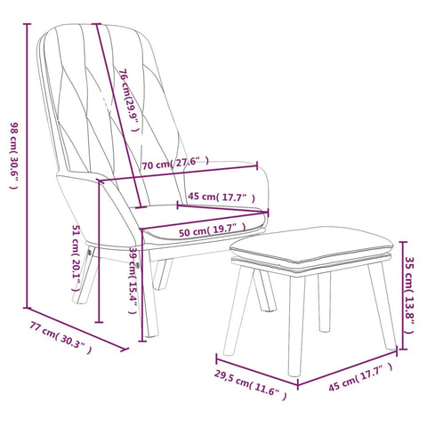 Relaxsessel mit Hocker Rosa Samt