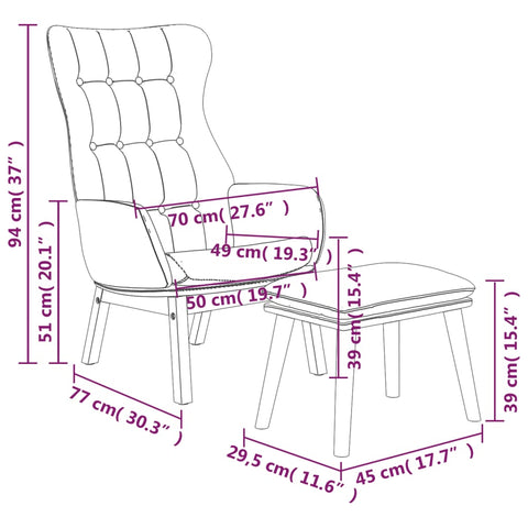 Relaxsessel mit Hocker Senfgelb Stoff