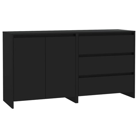 vidaXL 2-tlg. Sideboard Schwarz Holzwerkstoff