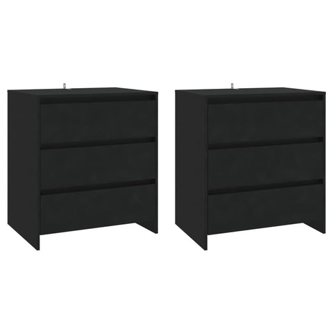 vidaXL 3-tlg. Sideboard Schwarz Holzwerkstoff