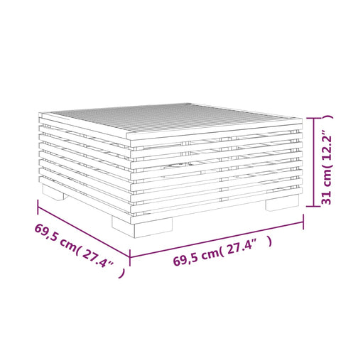 vidaXL Garten-Couchtisch 69,5x69,5x31 cm Massivholz Teak