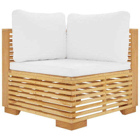 12-tlg. Garten-Lounge-Set mit Kissen Massivholz Teak