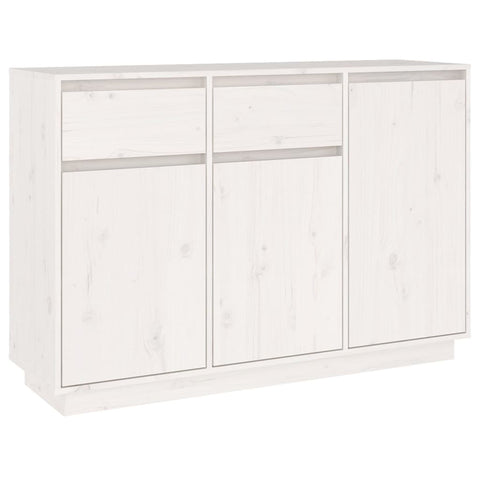 vidaXL Sideboard Weiß 110x34x75 cm Massivholz Kiefer