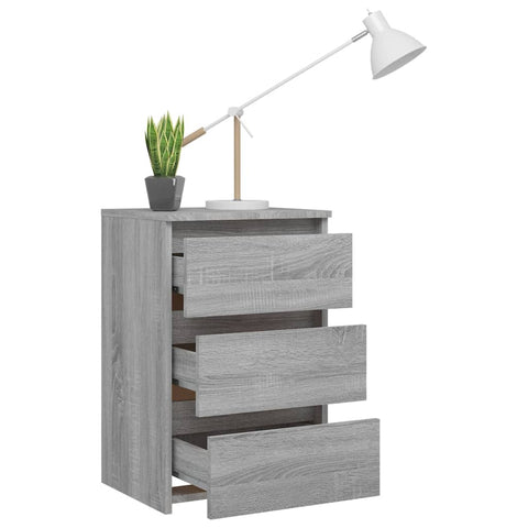 vidaXL Nachttische 2 Stk. Grau Sonoma 40x35x62,5 cm Holzwerkstoff