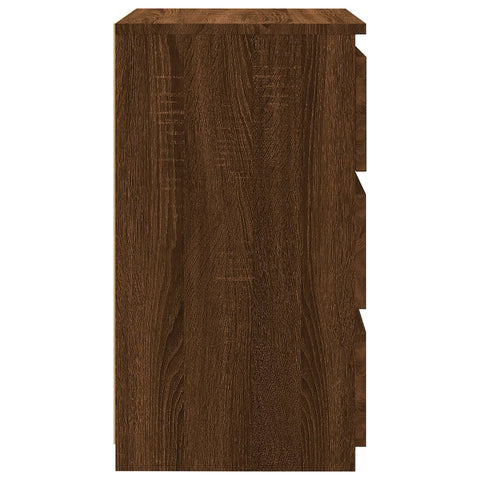 vidaXL Nachttische 2 Stk. Braun Eiche 40x35x62,5 cm Holzwerkstoff