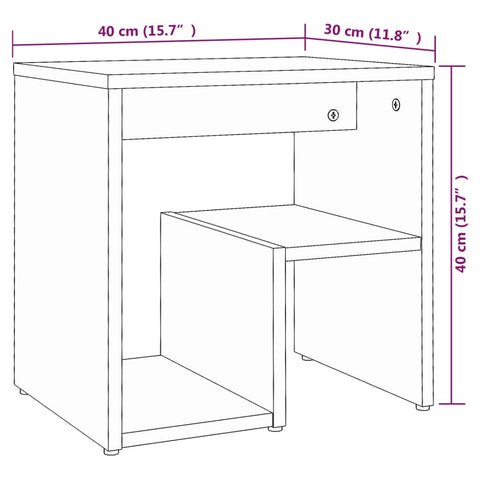 vidaXL Nachttisch Grau Sonoma 40x30x40 cm Holzwerkstoff