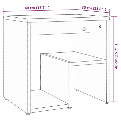 vidaXL Nachttische 2 Stk. Braun Eichen-Optik 40x30x40 cm Holzwerkstoff