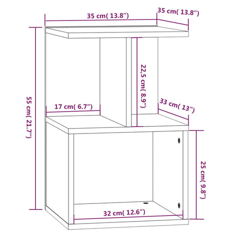 vidaXL Nachttisch Grau Sonoma 35x35x55 cm Holzwerkstoff