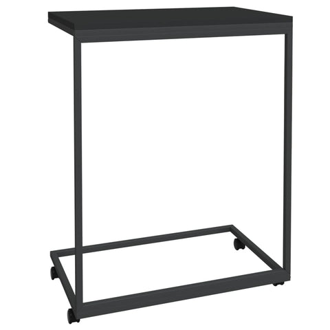 vidaXL Beistelltisch mit Rollen Schwarz 55x35x70 cm Holzwerkstoff