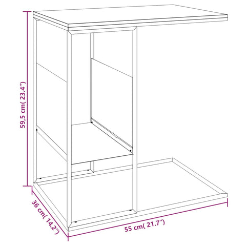 vidaXL Beistelltisch Schwarz 55x36x59,5 cm Holzwerkstoff