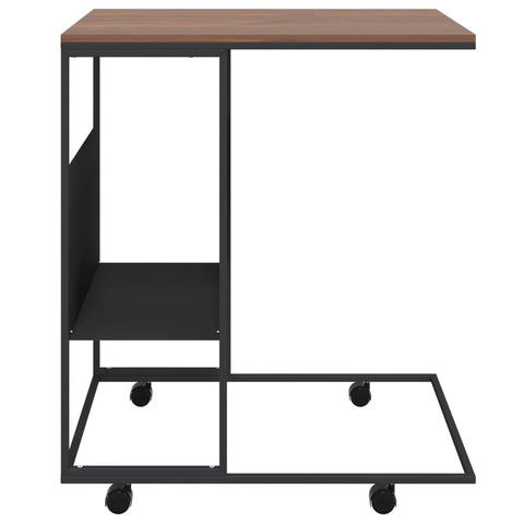 vidaXL Beistelltisch mit Rollen Schwarz 55x36x63,5 cm Holzwerkstoff