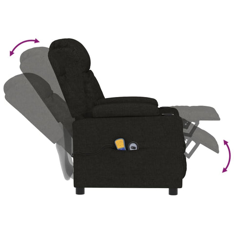 vidaXL Massagesessel Elektrisch Schwarz Stoff