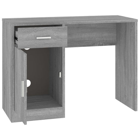 vidaXL Schreibtisch mit Stauraum Grau Sonoma 100x40x73 cm