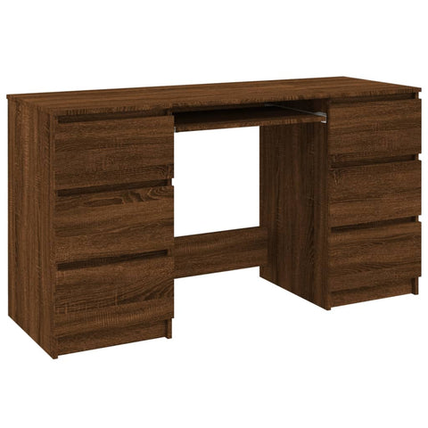 vidaXL Schreibtisch Braun Eichen-Optik 140x50x77 cm Holzwerkstoff