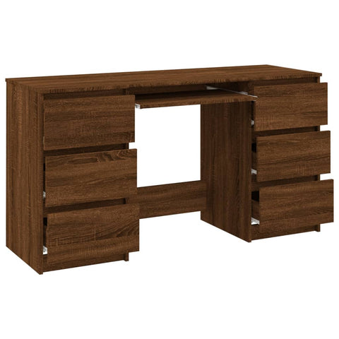 vidaXL Schreibtisch Braun Eichen-Optik 140x50x77 cm Holzwerkstoff