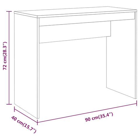 vidaXL Schreibtisch Grau Sonoma 90x40x72 cm Holzwerkstoff