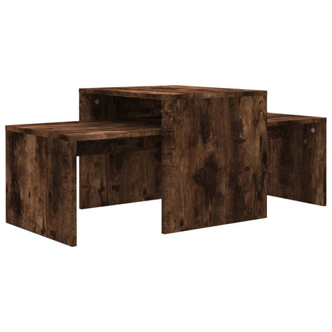 vidaXL Couchtisch-Set Räuchereiche 100x48x40 cm Holzwerkstoff