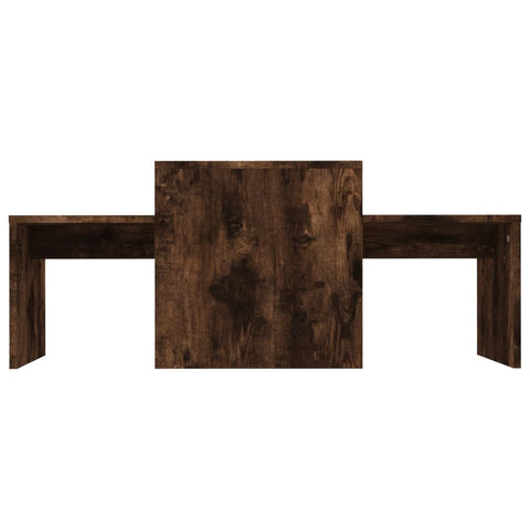 vidaXL Couchtisch-Set Räuchereiche 100x48x40 cm Holzwerkstoff