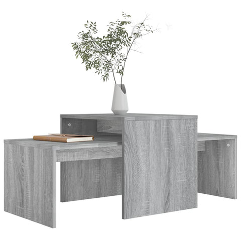 vidaXL Couchtisch-Set Grau Sonoma 100x48x40 cm Holzwerkstoff