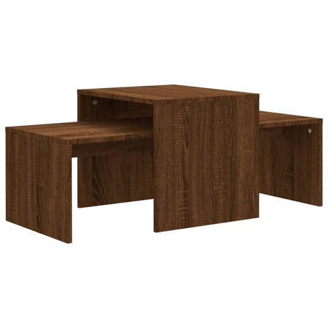 vidaXL Couchtisch-Set Braun Eichen-Optik 100x48x40 cm Holzwerkstoff