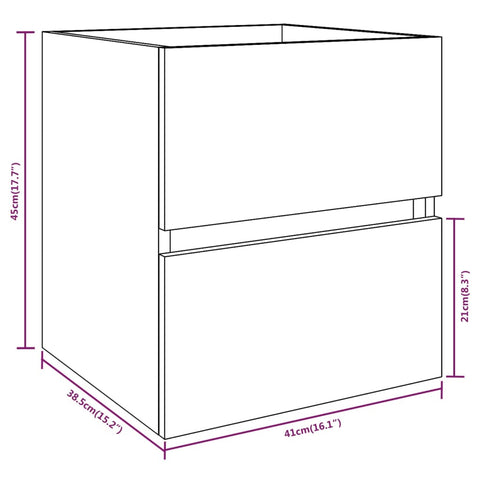 vidaXL Waschbeckenunterschrank Grau Sonoma 41x38,5x45 cm Holzwerkstoff