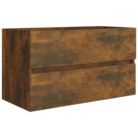 vidaXL Waschbeckenschrank Räuchereiche 80x38,5x45 cm Holzwerkstoff