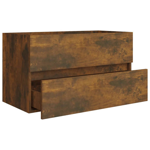 vidaXL Waschbeckenschrank Räuchereiche 80x38,5x45 cm Holzwerkstoff