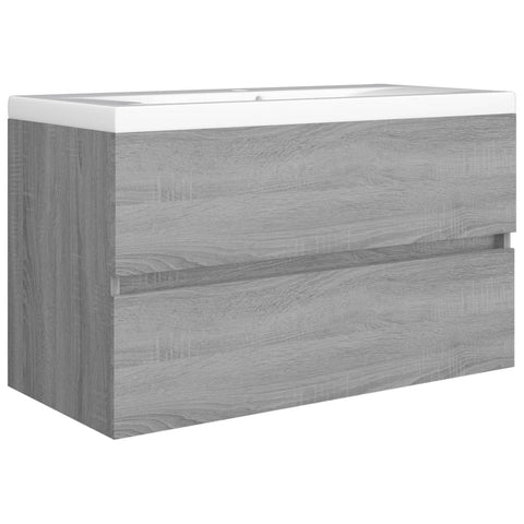 vidaXL Waschbeckenunterschrank Grau Sonoma 80x38,5x45 cm Holzwerkstoff