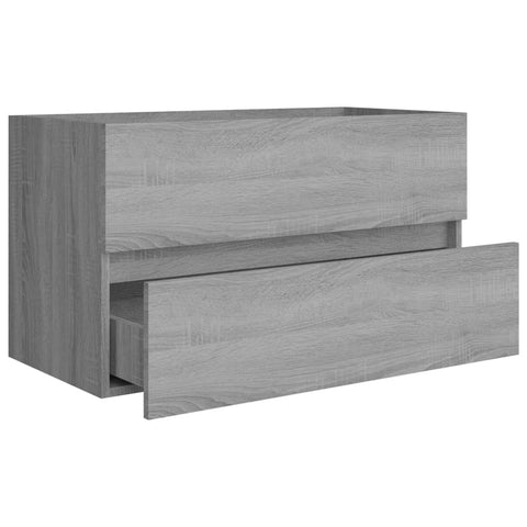 vidaXL Waschbeckenunterschrank Grau Sonoma 80x38,5x45 cm Holzwerkstoff