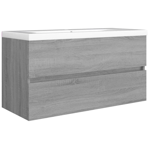 vidaXL Waschbeckenunterschrank Grau Sonoma 90x38,5x45 cm Holzwerkstoff