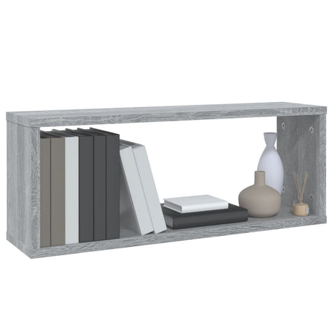 Würfelregale 4 Stk. Grau Sonoma 60x15x23 cm Holzwerkstoff