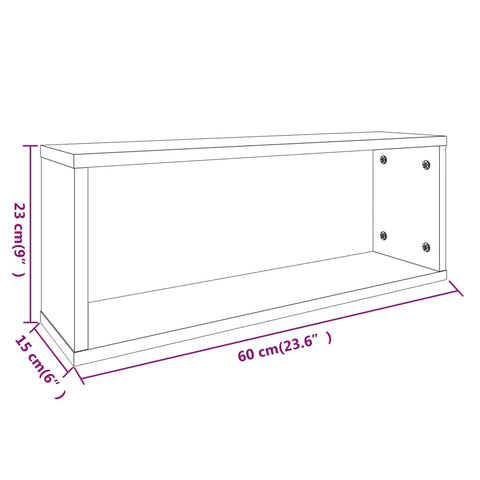 Würfelregale 6 Stk. Braun Eichen-Optik 60x15x23cm Holzwerkstoff