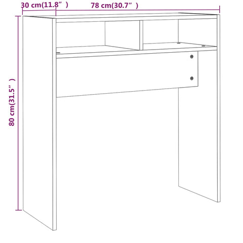 vidaXL Konsolentisch Grau Sonoma 78x30x80 cm Holzwerkstoff