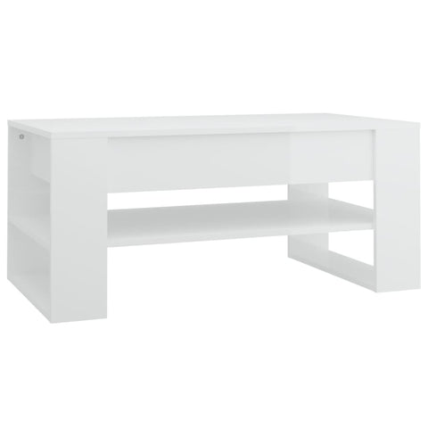 vidaXL Couchtisch Hochglanz-Weiß 102x55x45 cm Holzwerkstoff