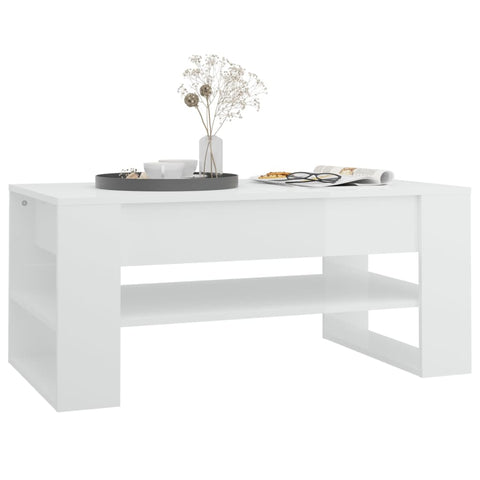 vidaXL Couchtisch Hochglanz-Weiß 102x55x45 cm Holzwerkstoff