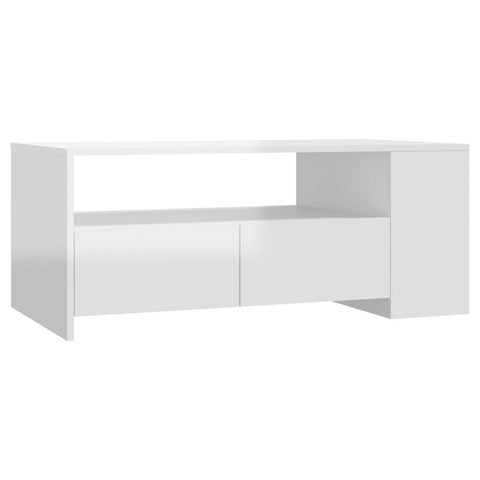 vidaXL Couchtisch Hochglanz-Weiß 102x55x42 cm Holzwerkstoff